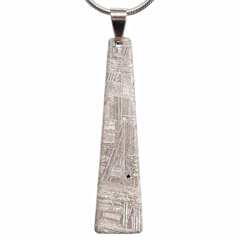 Gibeon Iron Meteorite Trapezoid Bar Pendant Natural Widmanstatten Pattern Meteorite Jewelry Collection LK542