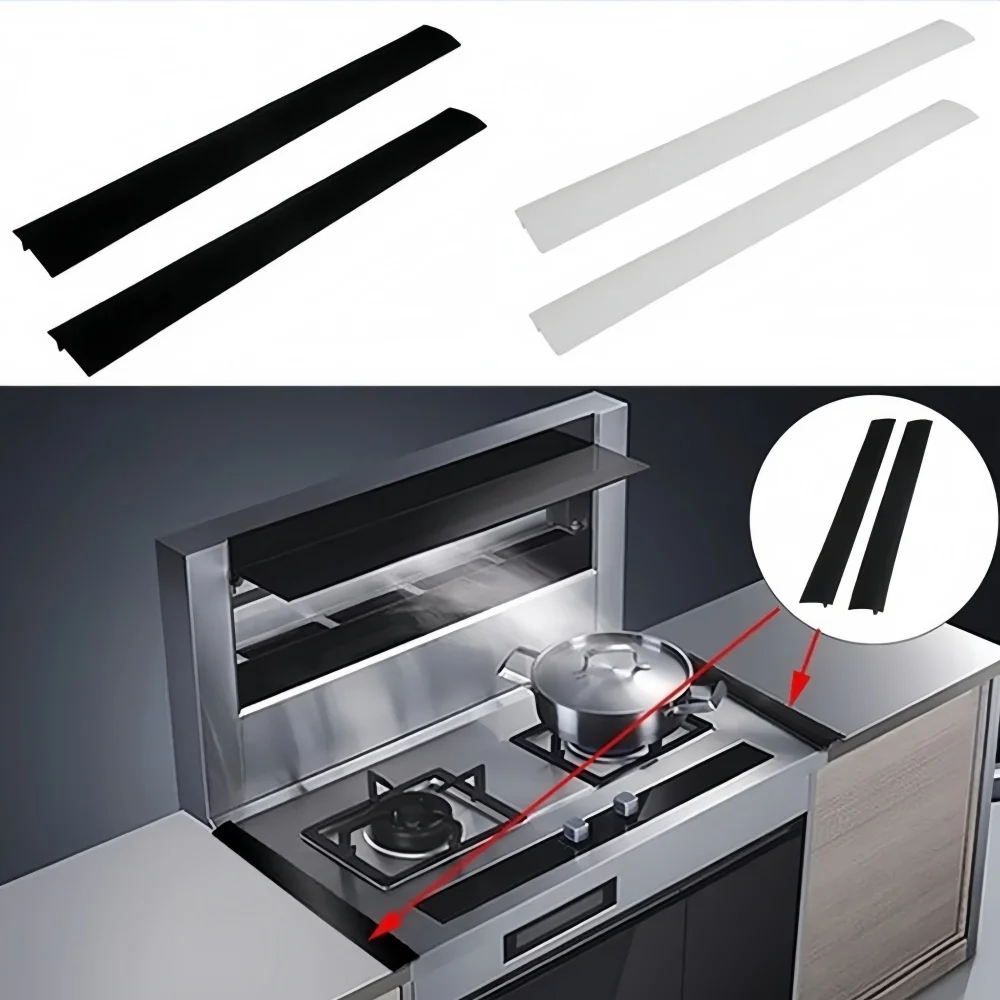 2PCS Silicone Kitchen Stove Gap Cover 53cm Heat Resistant Sealing Strip Between Countertop and Oven Oil-proof Filler Gas Seal