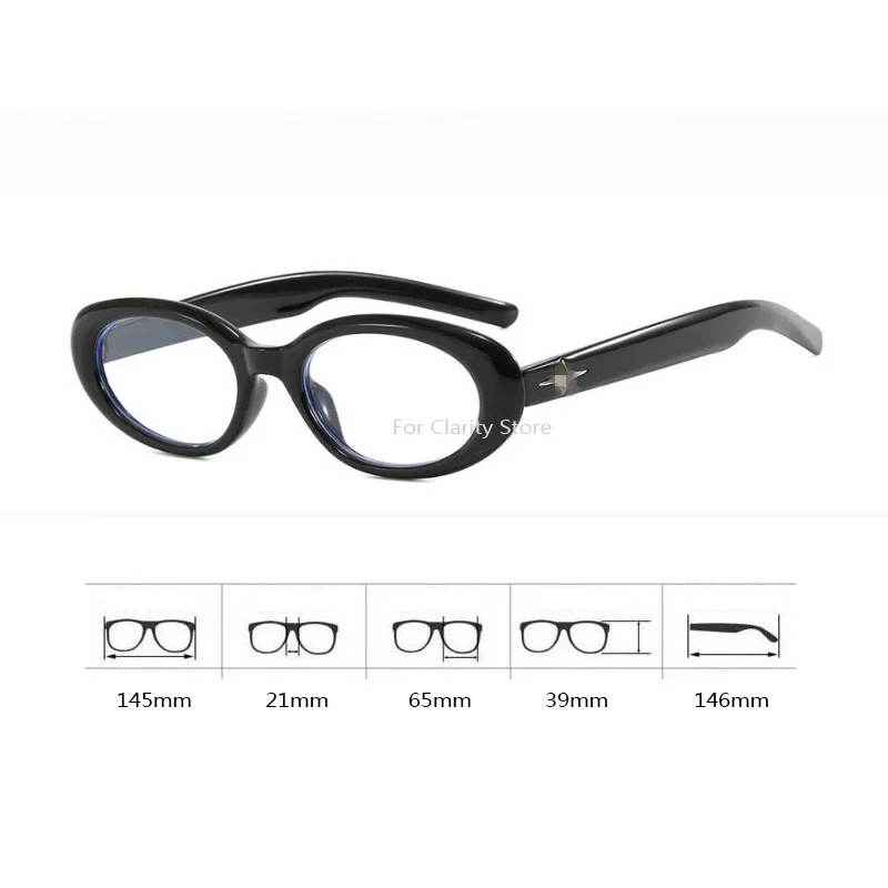 Montura de gafas ovaladas antiazules de Corea para chica INS Retro sin maquillaje gafas lisas para hombre gafas decorativas bonitas para ordenador