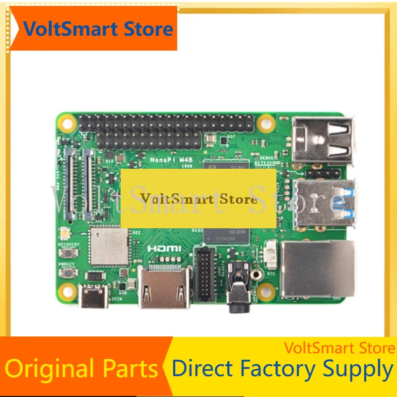 VoltSNanoPi M4B Development Board - RK3399 Chip, 2GB RAM (PCIe Expansion), Dual Cameras & 4K Playback For Android 8 Systems