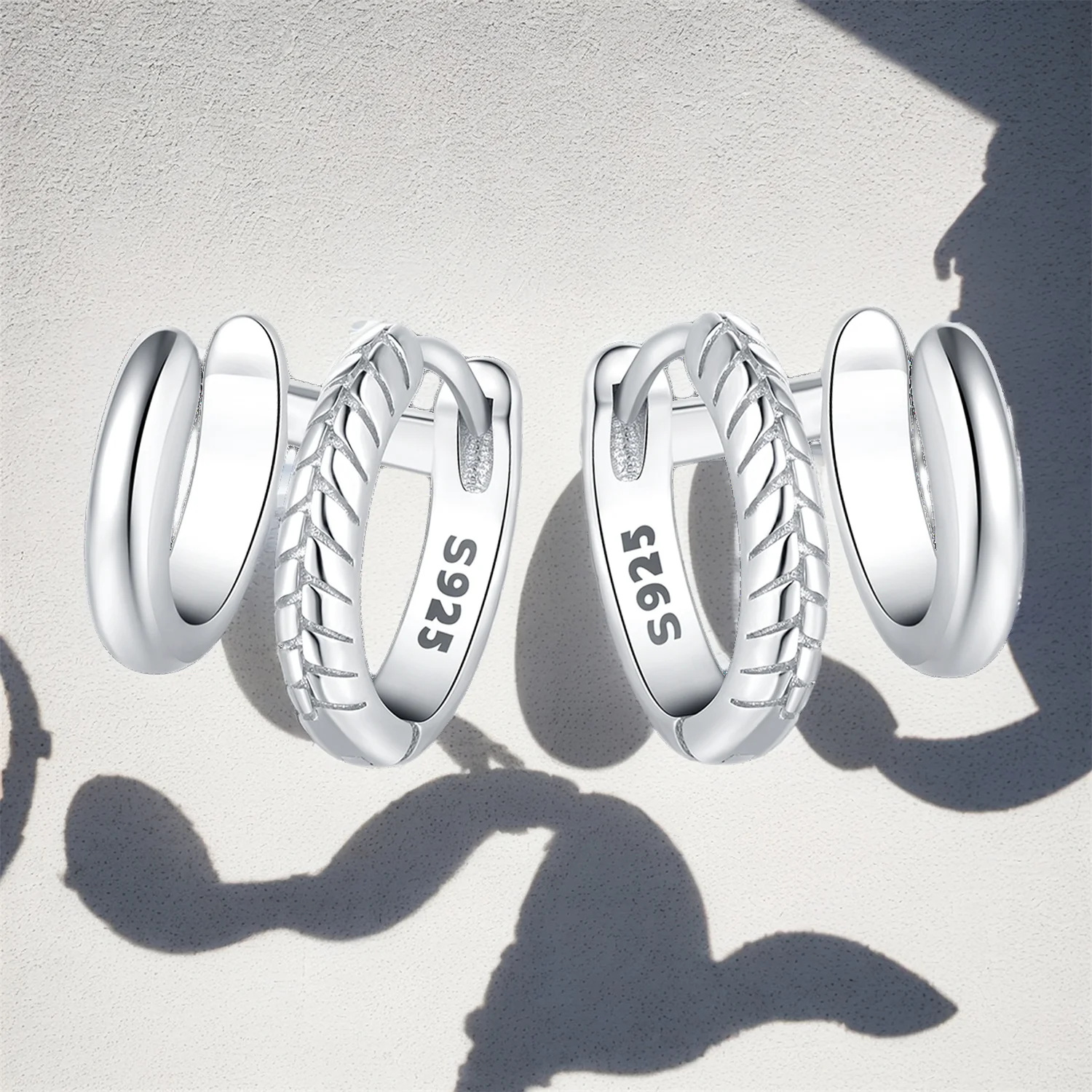 CYCUFF 2025 Double Hoop Earrings 925 Silver Snake Pattern Luxury Fashion Earring Jewelry Gift For Women Girl Party Engagement