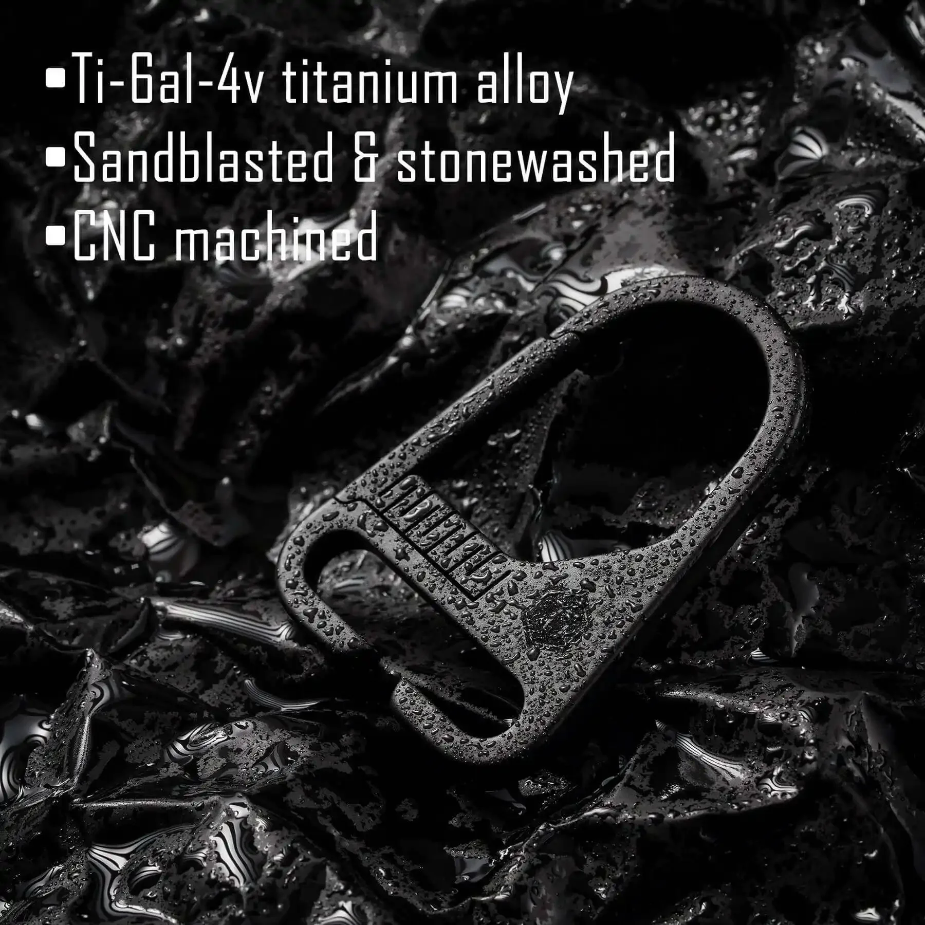 KeyUnity KB00 Titanium Carabiner Keychain Nylon Webbing Molle Clip with Hook & Loop Panel for Patches