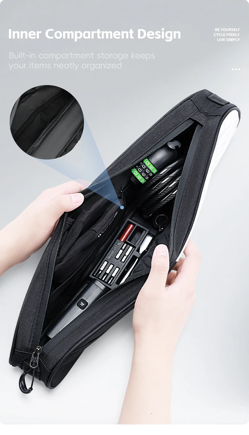 WEST BIKING Fahrrad-Rahmentasche, wasserdicht, stabil, große Kapazität, Werkzeugtasche für Rennrad, MTB, Fahrradzubehör – Detail 11