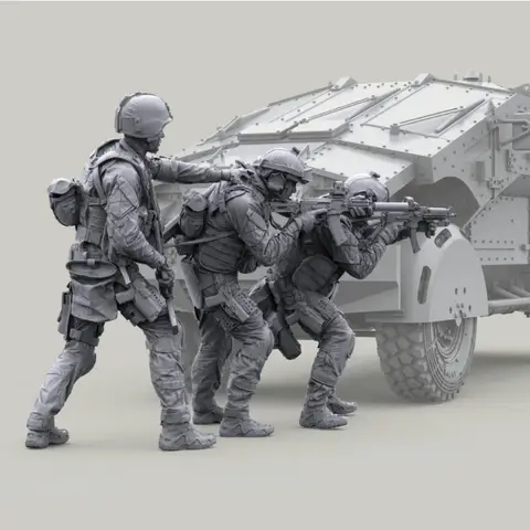 1:35 स्केल रेज़िन फ़िगर मॉडल किट आधुनिक सैन्य सैनिक लघु 3-व्यक्ति डायोरमा फ़िगरिन अनअसेम्बल अनपेंट मुफ़्त शिपिंग 10 best sales राल बस्ट मॉडल - №8