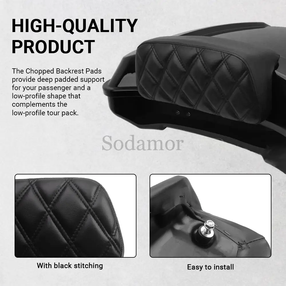 لدراجة Harley Touring Electra Street & Tri Glide مع حزمة جولة مقطعة 2009-2020 وسادة مسند الظهر للركاب الخلفي للدراجة النارية #4