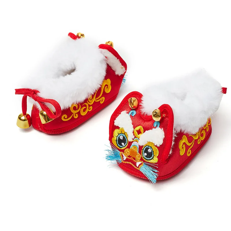 Baby Newborn Walking Shoes Children\'s Walking Shoes Warm Winter Chinese New Year Kids Shoes