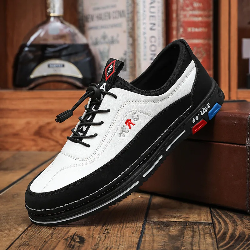 

Мужская повседневная кожаная обувь шириной 2025, дышащие, удобные, всесезонные, нескользящие, офисные лоферы для поездок на работу