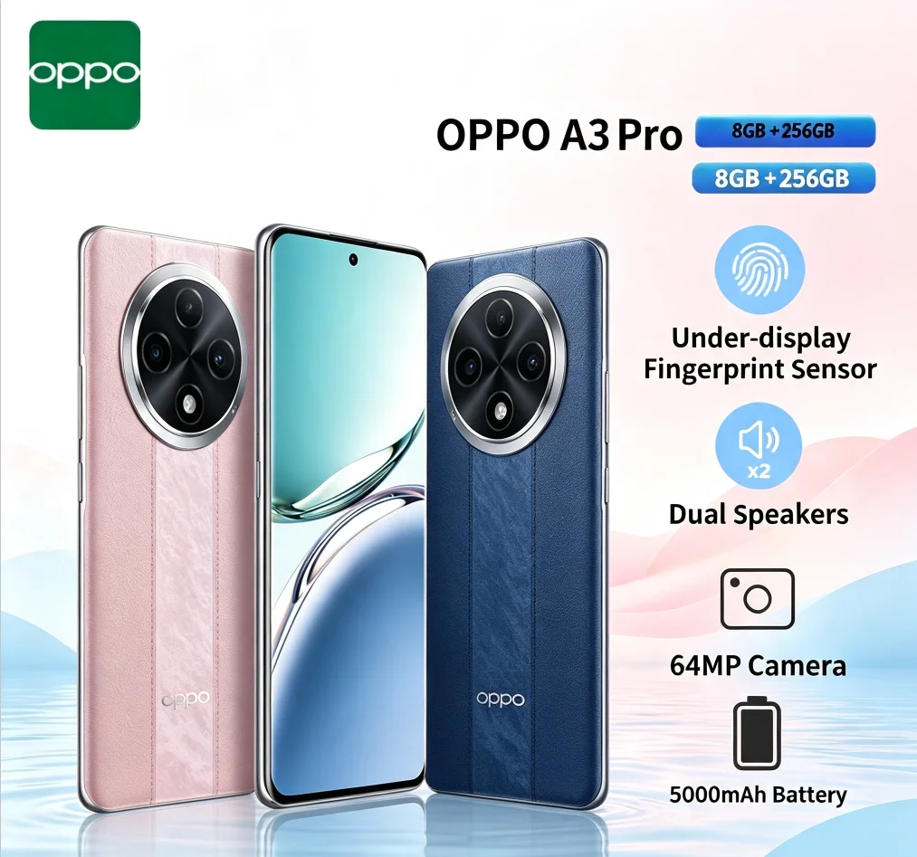 2026 new OPPO A3Pro 5G Smartphone High-Speed 5000mAh Battery 67W SUPERVOOC Fast Charge AI Dual Camera