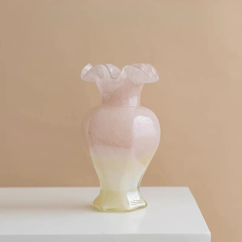 Vase French Middle - Age Glass Flower Ware Advanced Sense of Living Room Flower Arrangement Decorative Ornaments
