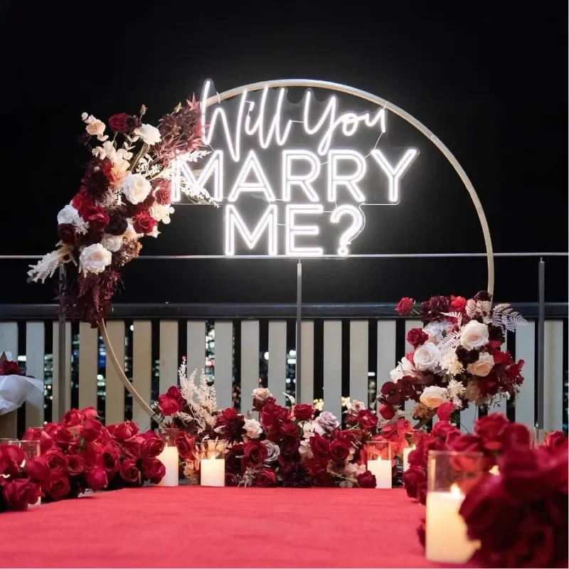 Proposal letter light marry me confession romantic surprise wedding anniversary neon