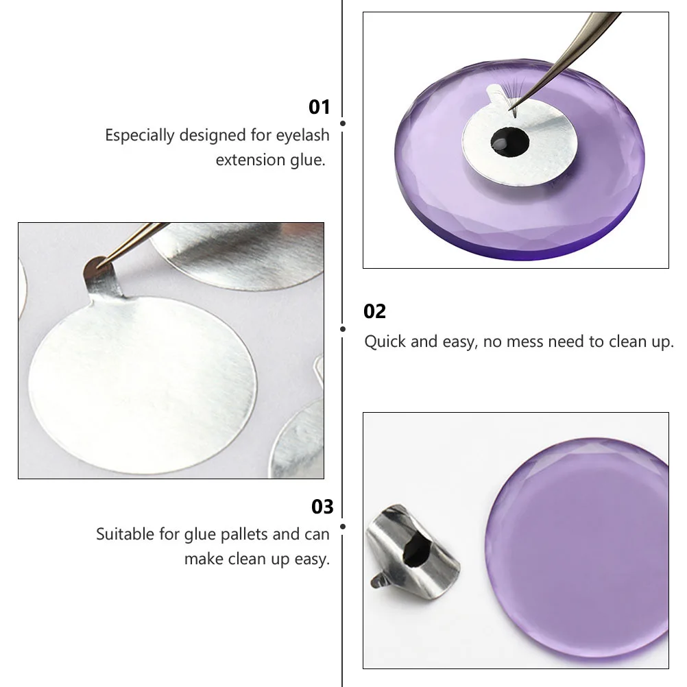 

Eyelash Glue Sticker Tin Foil Waterproof Pallet Pads Eyelash Extension Holder Grafting Pallet for Longer Adhesive