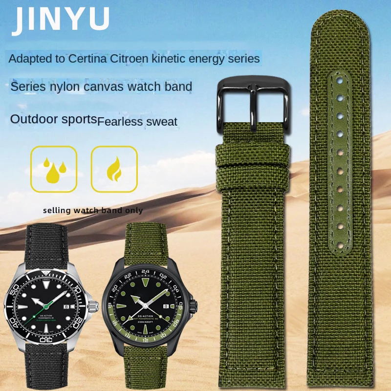 21mm 22mm Nylon Watchband For certina Kinetic Energy Series Seiko PROSPEX Outdoor Sports Waterproof Male Series Canvas Bracelet