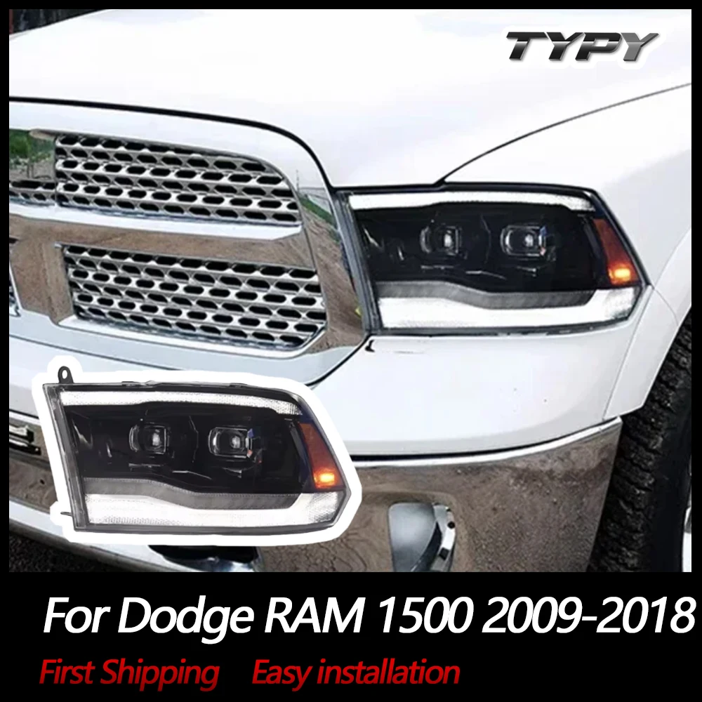 

TYPY, новое обновление, модифицированная полная фара в сборе для Dodge RAM 1500 2009-2018, указатели поворота, дневные ходовые огни, аксессуары