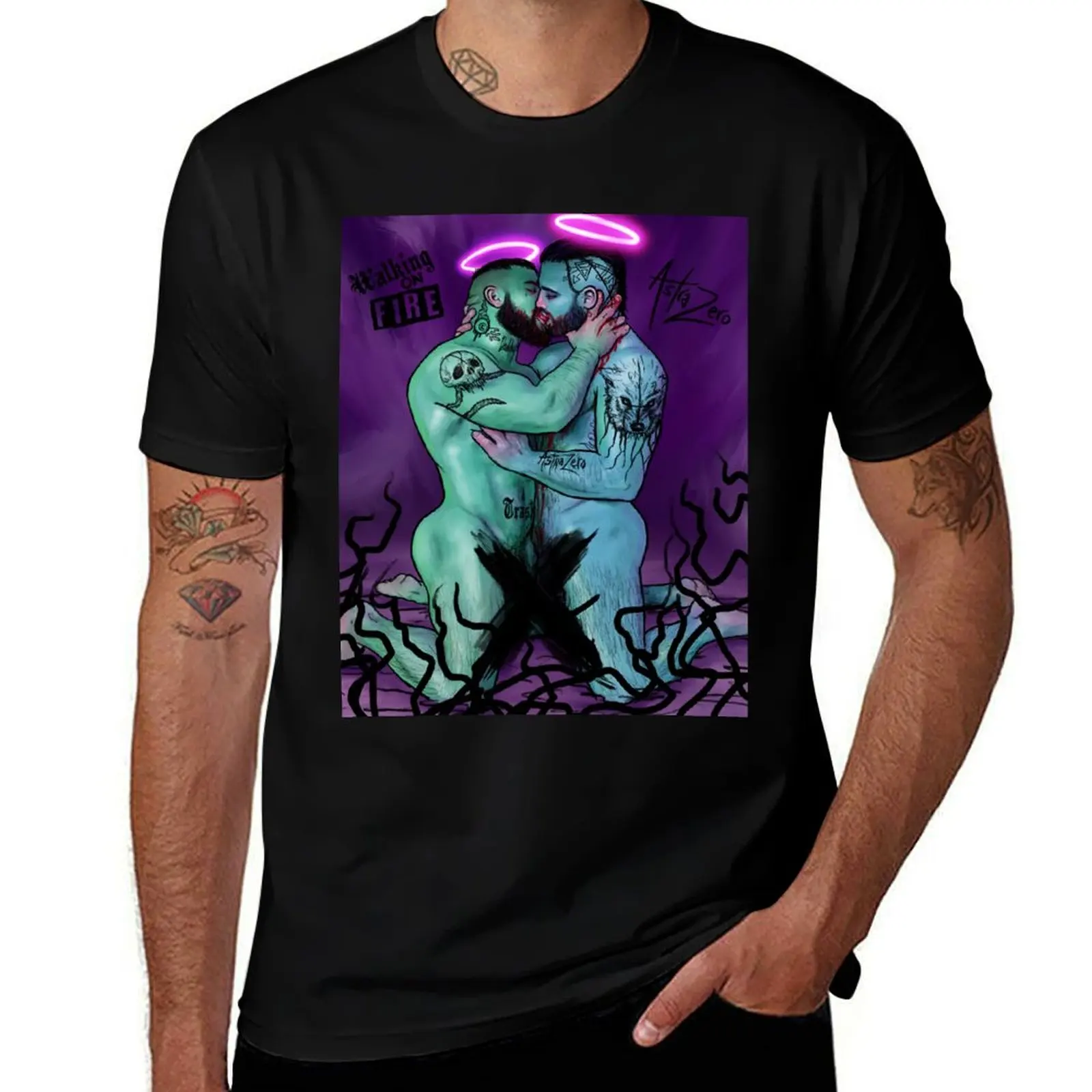 Astra Zero - Walking on Fire T-Shirt t shirt man designer T-Shirt