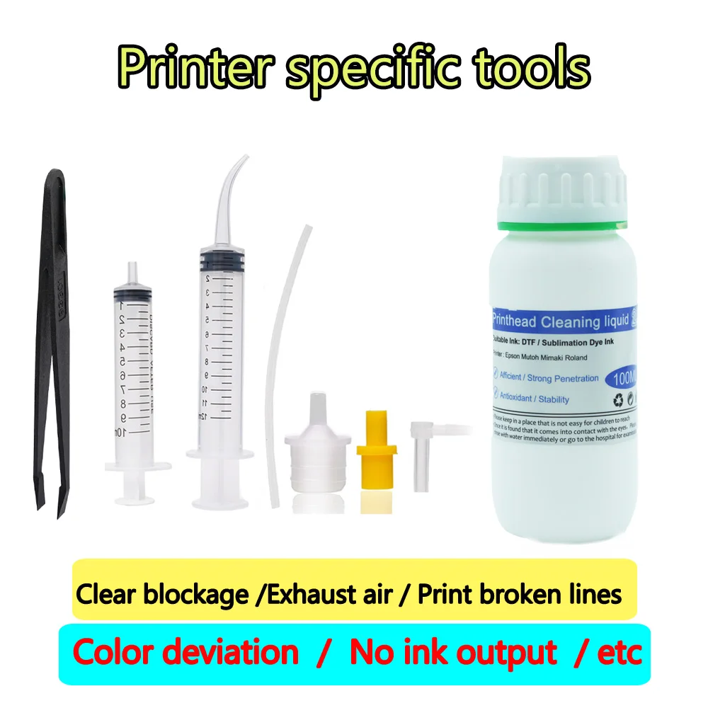 

DTF Printer Cleaning Liquid Kit XP600 I3200 4720 L1800 L18050 L805 DX5 DX6 DX7 PrintHead DTF Solvent Ink Clean Washer