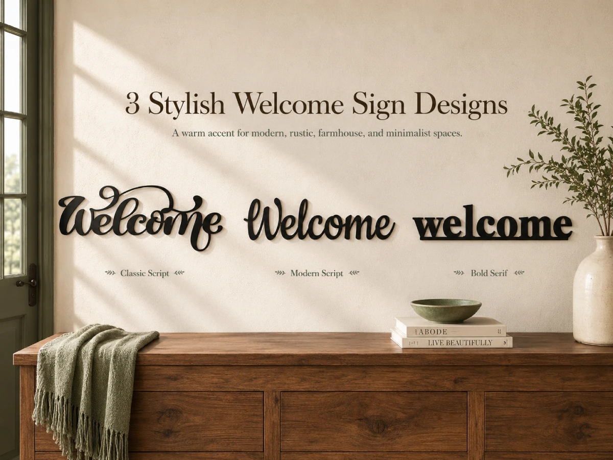3 Styles Aluminum Welcome Sign Black Farmhouse Front Door Decor Rustproof Porch Wall Plaque With Screws 14-32 Inch House Gift