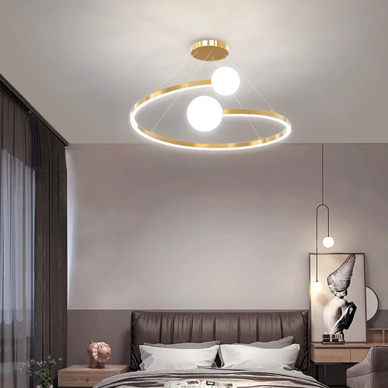 Italian Designer's Creative Circular LED Pendant Lamp Dining Desk Restaurant Kitchen Bedroom Chandelier Home Decor Light Fixture