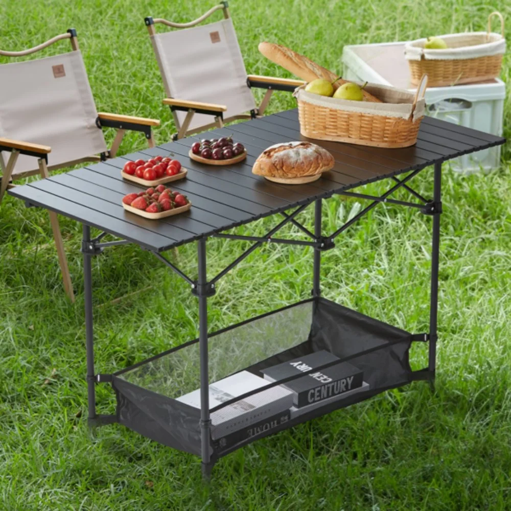 

Outdoor Camping Portable Folding Camping Table for Outdoor Steel Compact Side Table with Storage