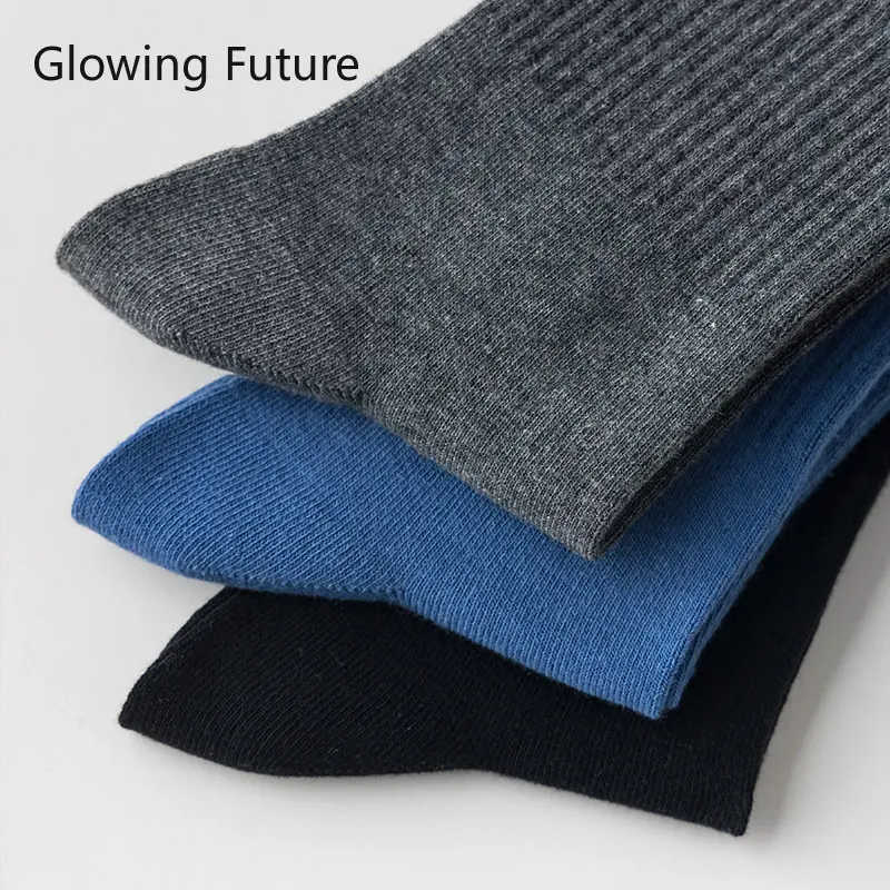 Chaussettes en Coton Respirant pour Homme, Couleur Unie, Noir et Blanc, Harajuku, dehors, Décontracté, Business