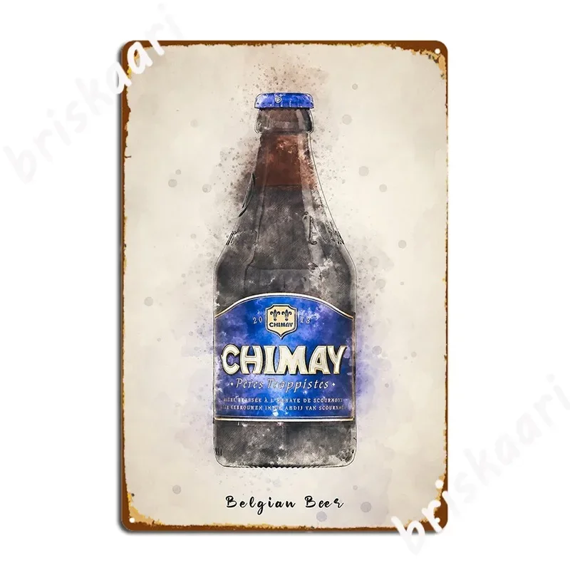 Belgian Beer Chimay Watercolor Design Metal Plaque Poster Retro Club Bar Wall Cave Plaques Tin sign Poster 12x8inch 20x30cm