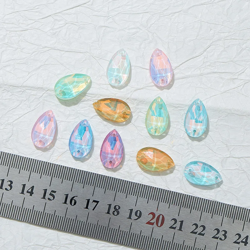 New Pattern Teardrop Mocha Opal Glass Sew On Rhinestone Sewn Rhinestones Wedding Dresses Decorations DIY Craft Supplies