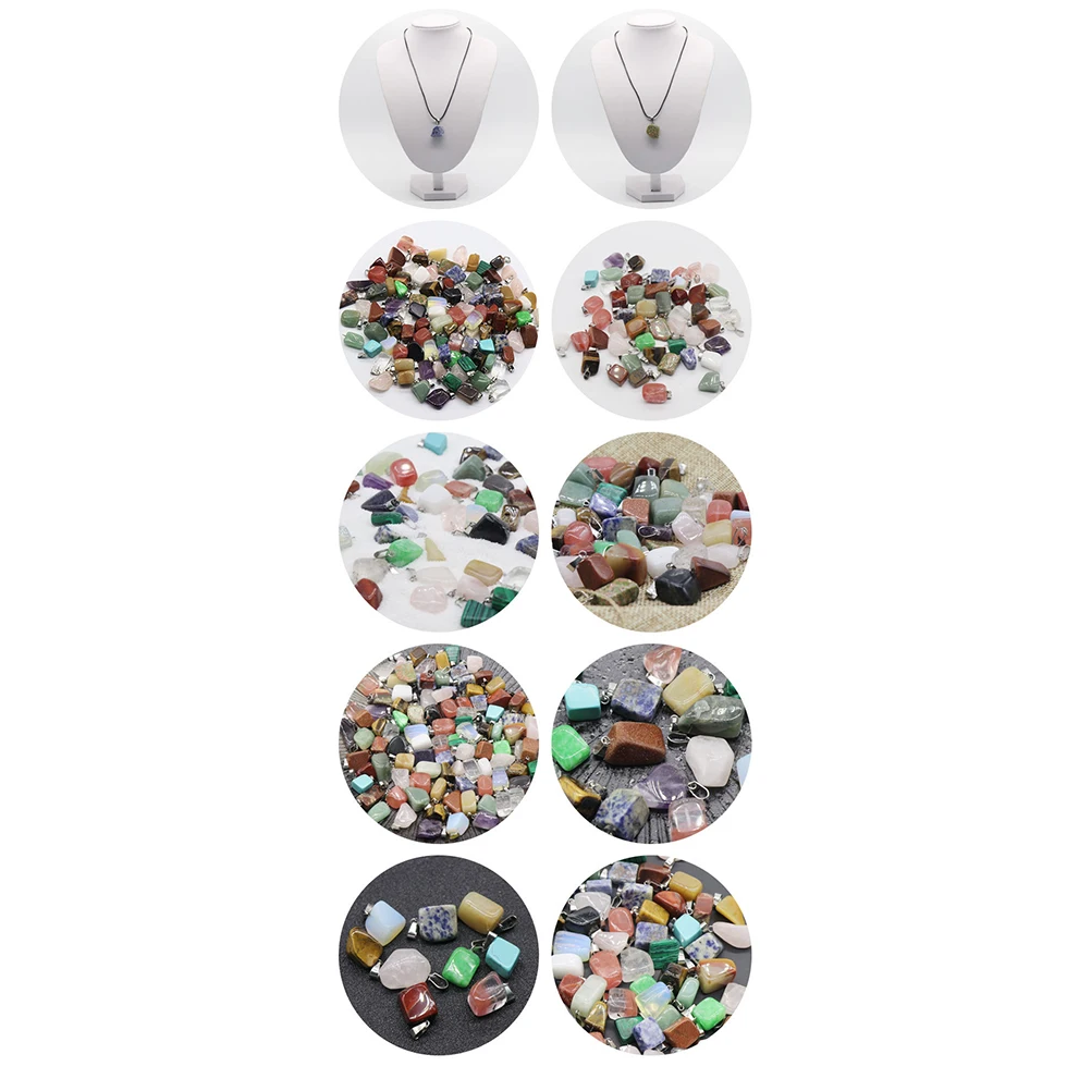 

35Pcs Natural Stone Pendants Crystal Agate DIY Necklace Bracelets Earrings Accessories Unique Charms for Jewelry Making Gifts