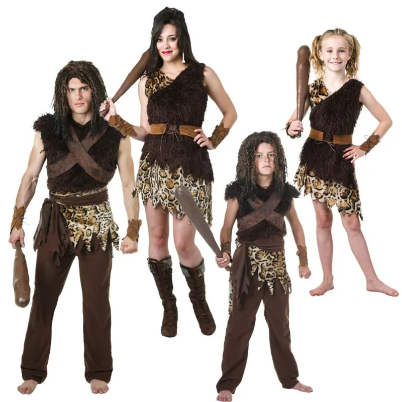 

Halloween Costume Children's Day Cosplay Carnival Movie Crazy Cave Man Costume Native Indian Costume