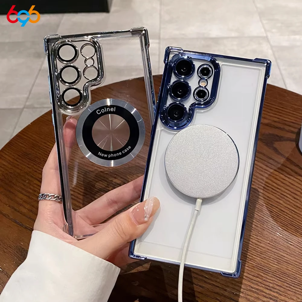 Untuk Samsung Galaxy S24 Ultra Casing Transparan Antiguncangan Empat Sudut untuk ZFlip5 untuk S22 Plus S23 FE Sampul untuk ZFold6 Casing Ponsel