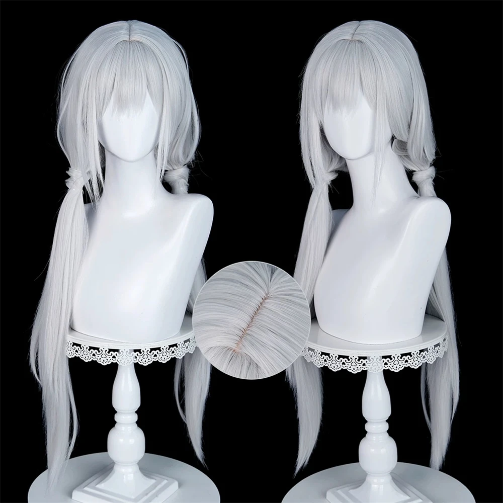Ji Yingying Cosplay Wig Naraka: Bladepoint 80cm Silver White Heat Resistant Synthetic Hair Pelucas Comic Con Hallowmas Party Rol