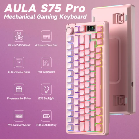 AULA S75pro Беспроводная Механическая Клавиатура 82 Кнопки