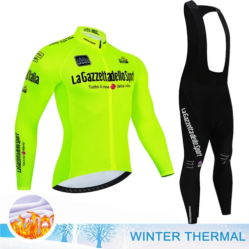 Conjunto de Ropa térmica de Ciclismo para hombre, Jersey largo con almohadilla de Gel 20D, fox teleyi, MTB, Maillot de invierno, 2025