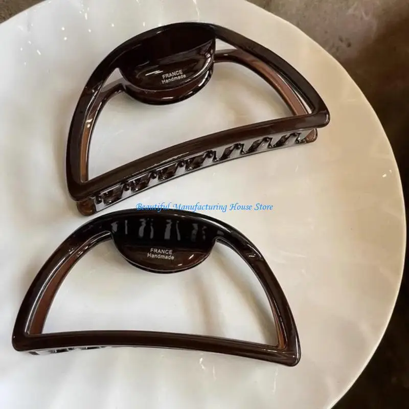 E56A Elegant Hollows Acetate Hair Clip Fashionable Hair Claw Durability Hair Pin for Students and Office Worker