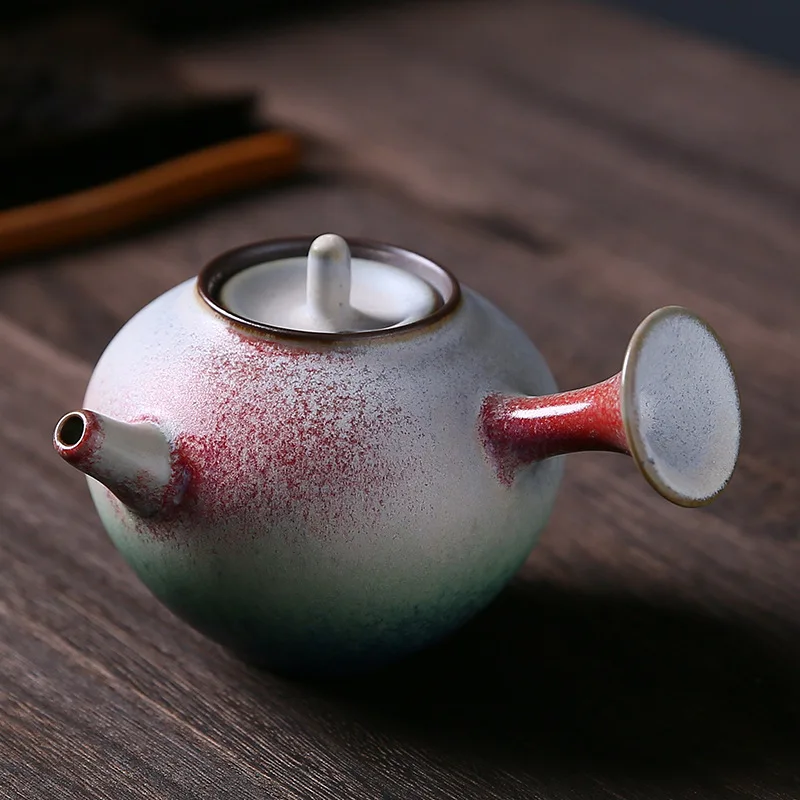 Ceramic Kiln-Formed Teapot Retro Style Handmade Tea Infuser Kung Fu Tea Set