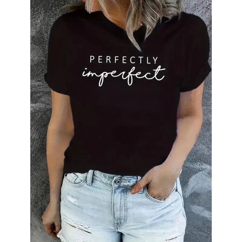 

Perfectly Imperfect T-Shirt, Self Love Body Positivity Inspirational Tee, Unisex Motivational Slogan Graphic Top Gift