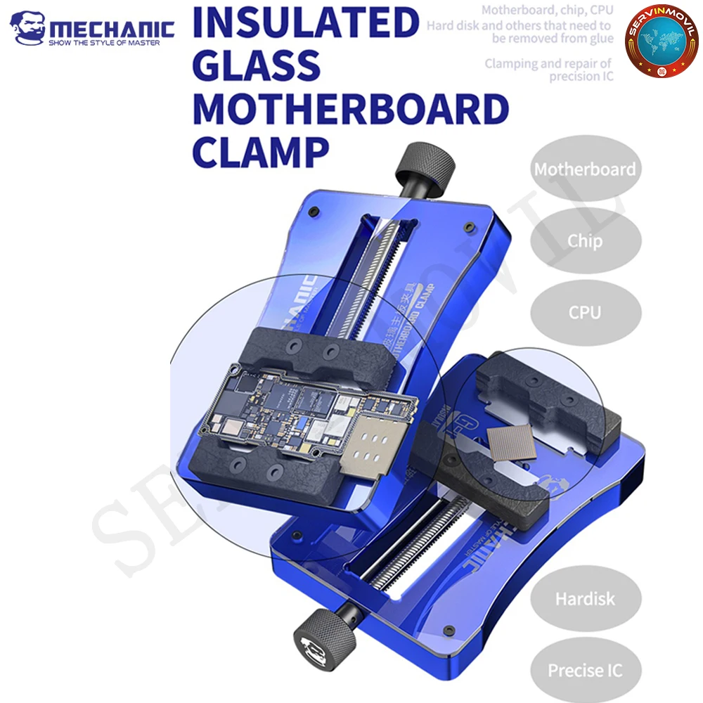 

MECHANIC G-Fix Jig with Heat Resistant Tempered Glass Fixture PCB Board Mainboard CPU Chip IC Planting Tin Universal Clamp