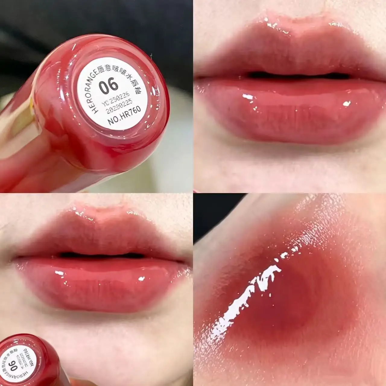 Herorange Watery Mirror Lipgloss, Feuchtigkeitsspendende und Hydratisierende Textur, Verleiht den Lippen einen Vollen und Saftigen Look, Hochpigmentiert, Aufhellende Hautpflege