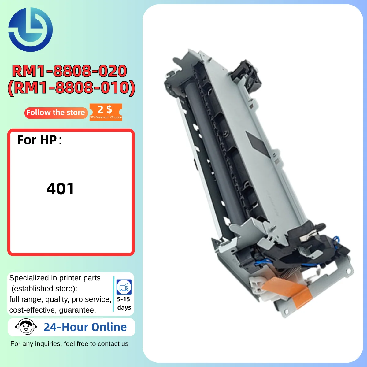 

RM1-8808-020 (RM1-8808-010) Fuser Unit 110V/120V for HP 401 - High Quality Printer Parts