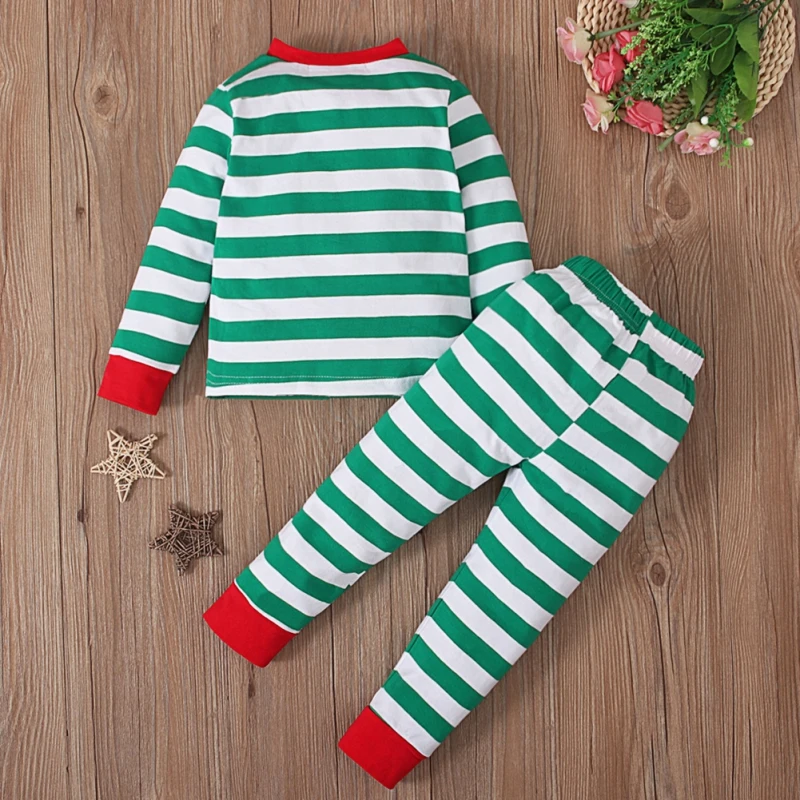 Children Boys Girls Pajama Set Fashion Breathable Long Sleeves Top+Pants Outfits