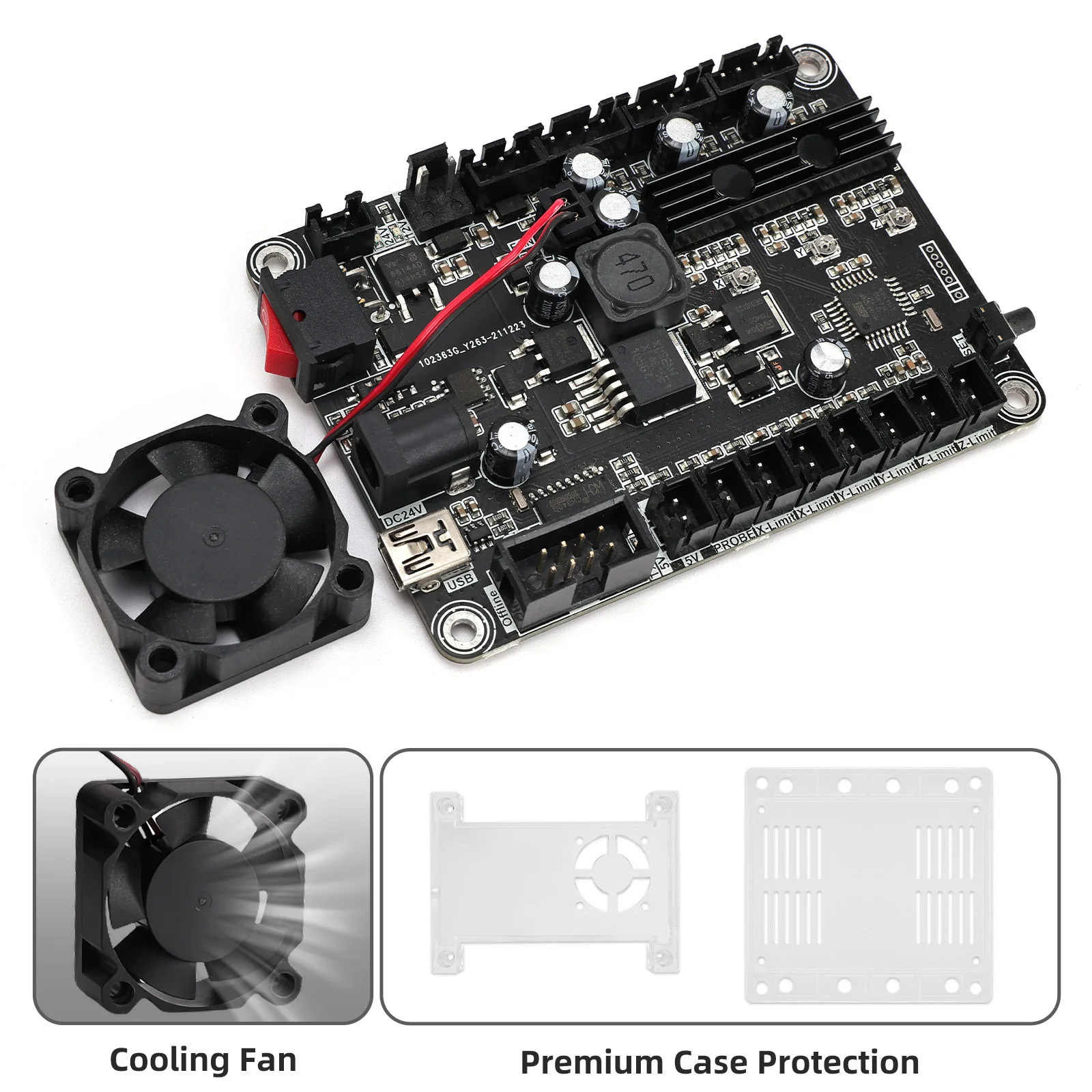 CNC Engraving Machine Control Board GRBL 1.1 USB Port 3-Axis Integrated Driver with Offline Controller for CNC 3018 Pro.