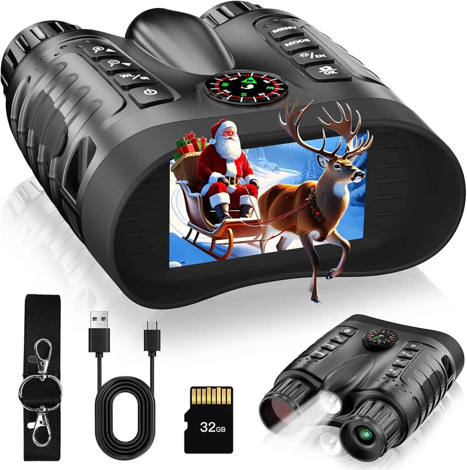 

Night Vision Goggles - 4K Binoculars with 4500mAh Rechargeable Battery, 64GB TF Card can Save Photo and Video