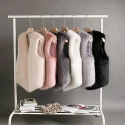 Women Fur Vest New Autumn Winter Female Waistcoat Korean Warm White Black Pink Faux Fur Jacket Fashion Tank Top Sleeveless Coats