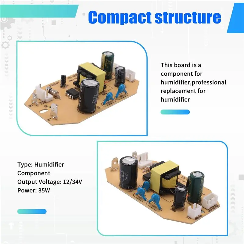 A005-6X 12V 34V 35W Universal Humidifier Board Replacement Component Atomization Circuit Plate Module Control Power Supply