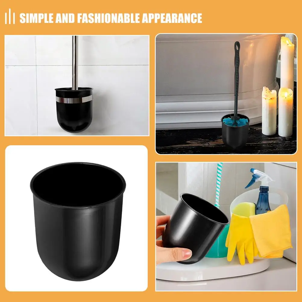 2Pcs Wc Pinsel Halter Schwarz Kunststoff Tasse Container Lagerung Rack Wäscher Haushalt Bad Zubehör