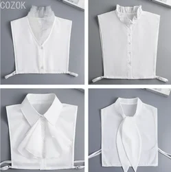 Girls Bowknots Lapel Shirt Detachable Collar Autumn Sweater Blouse Women Fake Collar Girls Removable Shirt Neck False Collar