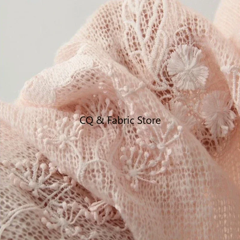 

Розовое крыло, бабочка, 3D цветок, вышитая ткань, вязаная шерстяная ткань для одежды, материал «сделай сам», дизайнерская ткань