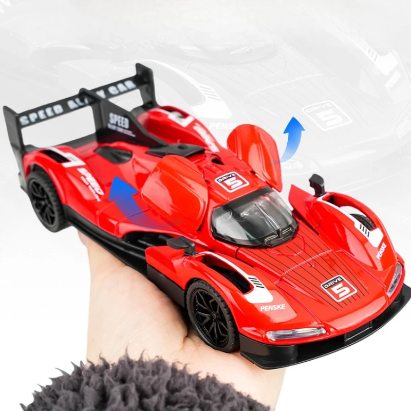 1/32 Le Mans 963 coche de carreras de aleación modelo niños niño vehículo de juguete regalo de cumpleaños Diecast Metal miniatura Voiture decoración del hogar