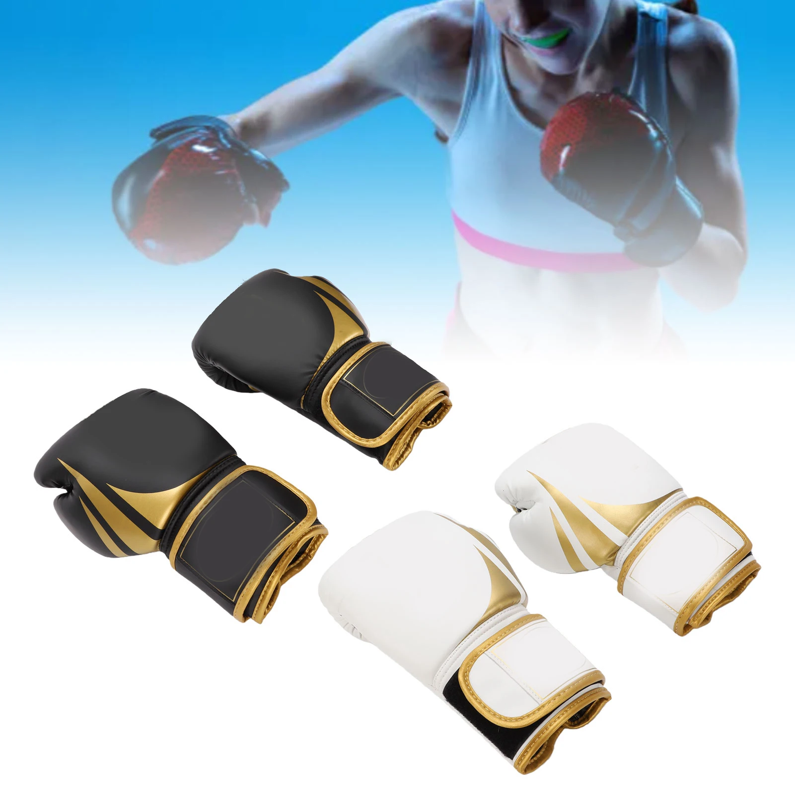 

1 пара молодежных боксерских перчаток из искусственной кожи, устойчивых к разрывам, с дышащей сеткой на ладони, для тренировок по боксу, занятий спортом в зале