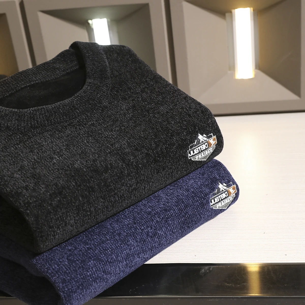 

Ультрамягкий вязаный свитер с флисовой подкладкой, круглый вырез, мужской, модный, зимний, теплый, утолщенный, не вызывающий раздражения, повседневный, с длинным рукавом