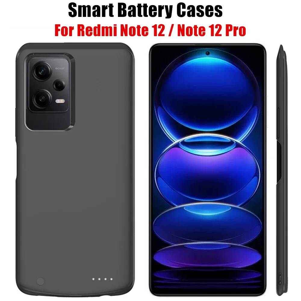 Power Case for Xiaomi Redmi Note 12 Pro External Smart Battery Charger Case Power Bank Cover for Redmi Note 12 Powerbank Case