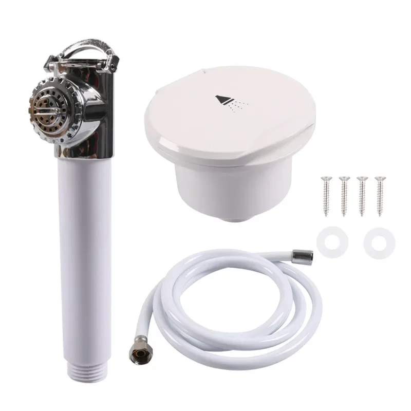 طقم دش RV من الفولاذ المقاوم للصدأ 4M 304، رأس دش معزز للضغط من الدرجة البحرية مع خرطوم للاستخدام الخارجي